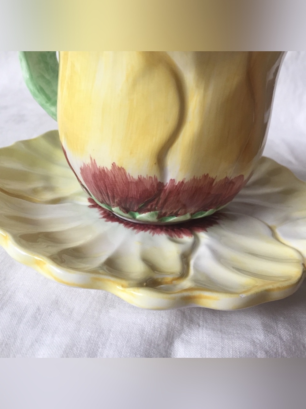 🌼 NWT Vintage Flower Tea Cup Saucer Yellow Eaton PALM TREE CO fairycore - Picture 10 of 12